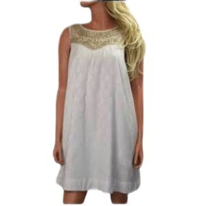 Anthro Maeve Lace Rhinestone Embellished Baby Doll Dress